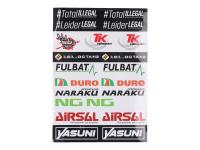 Racing Planet Race Team Sticker set 29x34cm 22-part transparent for Race Teams, Scooter Store, Repair Shops, Racing Planet Dealers includes Naraku, Airsal, NG Brakes, Turbo Kit Exhausts, Duro Tires, Yasuni