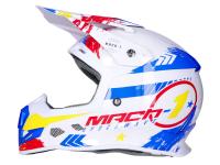 Shop Off-Road Dirt Bike Helmets & Motocross Helmets - Helmet Motocross Trendy T-902 Mach-1 white / blue / red - different sizes