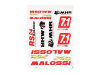 Malossi Scooter High-Performance Italian Racing Parts Team Malossi Complete Replica Sticker Set Malossi DIN-A3