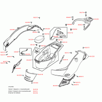 F13 under seat storage / helmet compartment & rear body parts
