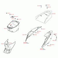 F12 rear body parts & under seat storage / helmet compartment