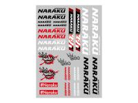 Naraku Scooter Parts and Accessories Race Team Complete Scooter Parts Sticker Set - 29.7x21cm 30-piece transparent  Naraku Red Black White Team Logos