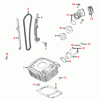 E01 cylinder, drive chain / timing chain