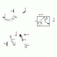 F15 side stand / kickstand, foot brake and gear shift lever