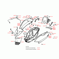 F12 rear body parts and under seat storage / helmet compartment