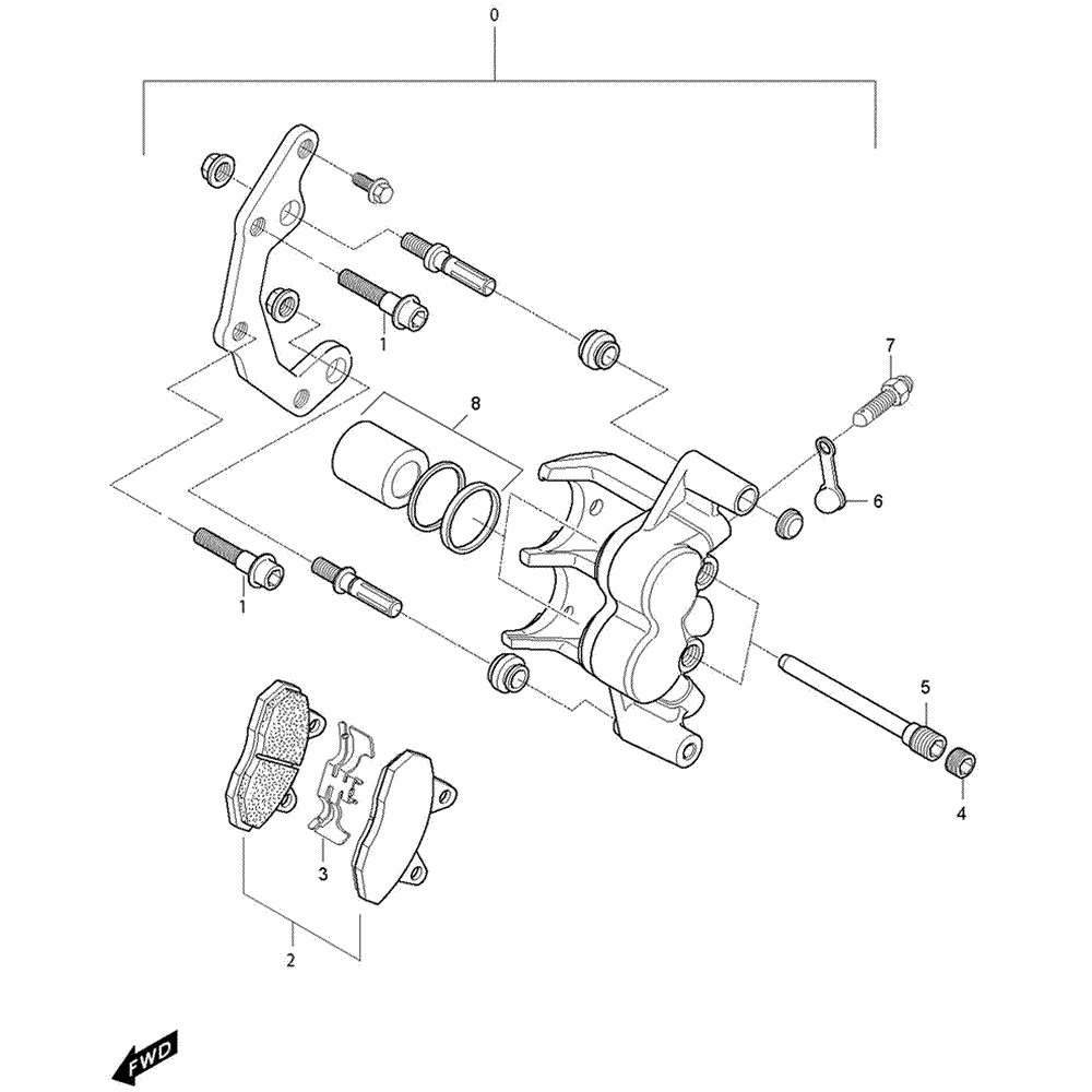 F44 brake caliper front left