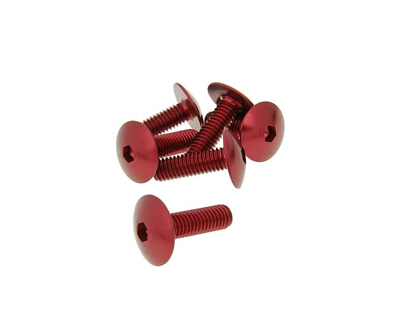 M5x20 set of 6 pcs anodized aluminum red Vicma fairing screws hex socket head 