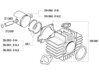 cylinder gasket set Polini sport 70cc 46mm for Garelli Noi-Matic, Katia 50