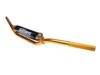 MX handlebar with cross brace and pad anodized aluminum gold-look - 22mm