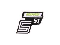 logo foil / sticker S51 Enduro neon yellow for Simson S51