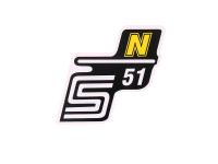 logo foil / sticker S51 N yellow for Simson S51