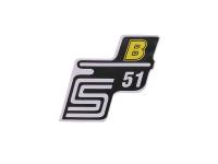 logo foil / sticker S51 B yellow for Simson S51