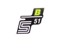 logo foil / sticker S51 B neon yellow for new products