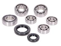Shop Kymco Scooter Engine Parts - Gearbox bearing set w/ oil seals for Kymco horizontal 4-stroke Like 50, People S, Super 8, Agility 50 4T Scooters