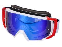 - Scooter Shop Eyewear MX Style Rider Goggles - Impact Resistant MX Goggle LUC1 Team white / red - iridium blue