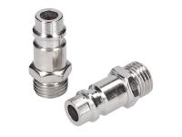 Premium Moped & Scooter Tools - Air line quick connector set 1/4 inch BSP male 2-piece