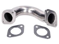 Parts for Piaggio and Italjet Scooters - Exhaust manifold stainless steel unrestricted 35mm for Gilera Runner, Piaggio Hexagon, TPH, SKR, Italjet Dragster 125-180 2-stroke