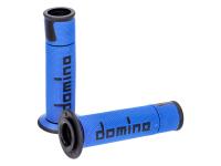 handlebar grip set Domino A450 on-road racing blue / black with open ends