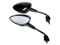 mirror set M8 short, black glossy for Vespa Modern Primavera 50 2T 13-17 E2-E3 [ZAPC53200]