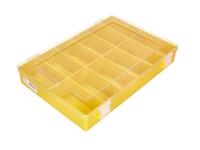 Sorting box Hünersdorff, Classic (225x335x55mm) 12 compartments, yellow, polystyrene