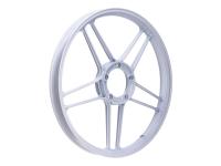 Wheel aluminum white glossy 17 inch black front, rear for Puch Thyphoon 50 2T 96-99 (Piaggio engine) [TEC2T]