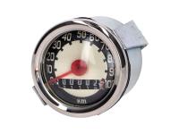 Speedometer universal 100km/h 48mm white for Puch Maxi 2-speed Automatic [ZA50] left-hand rotation