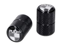 Valve caps black with white logo for Puch Thyphoon 50 2T 96-99 (Piaggio engine) [TEC2T]