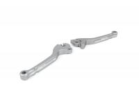 Brake and clutch lever set -BGM PRO CNC- disc brake (GRIMECA)- Vespa PX (1998-2003), LML Star, Stella - steel grey