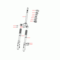 F06 front steering tube, steering bearing and front fork