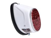 Classic Tail Light For Mopeds - Spare Light Assembly for Moped Oval in White universal for Puch, Puch MS, MV, Maxi, Kreidler, Zündapp, Assorted Moped Brands