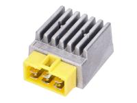 regulator / rectifier w/ flasher relay, yellow plug for Derbi Senda, GPR, Aprilia RX, SX 50, Gilera RCR