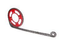chain kit 11/51 teeth red for Beta RR 50 Enduro Factory 13 (AM6) Moric ZD3C20000D0100343