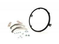 Headlight mounting ring set -MOTO NOSTRA- LED HighPower - Ø=143mm (5 3/4")- to mount headlight on steering head Vespa PX, LML Star, Stella