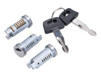 Scooter Key Steering Lock - Vespa, Piaggio Mopeds 3 lock barrel set for Piaggio TPH NRG, Vespa PX