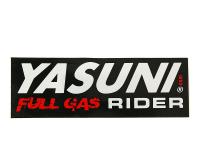 Yasuni - Scooter Racing Parts Team Pro Sticker Yasuni Full Gas Rider 110x38mm Yasuni Logo in White
