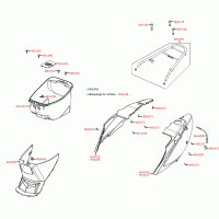 F11 rear body parts & under seat storage / helmet compartment