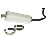 50cc GY6 Muffler Replacement for 139QMB, 139QMA 50QT China 4T Engines Exhaust in Aluminum - 50cc GY6 Scooter Parts