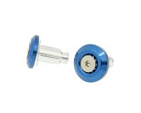 handlebar / bar end weights anti-vibration Mini CNC - milled blue