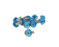 hexagon socket screw set - anodized aluminum screw head blue - 12 pcs - M6x13