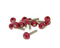 hexagon socket screw set - anodized aluminum screw head red - 12 pcs - M6x30