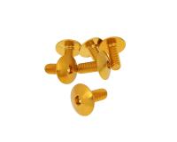 fairing screws hex socket head - anodized aluminum gold - set of 6 pcs - M6x15