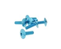 fairing screws hex socket head - anodized aluminum blue - set of 6 pcs - M6x20