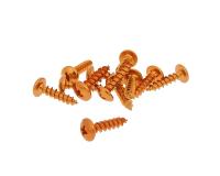 fairing screws anodized aluminum orange - set of 12 pcs - M5x20