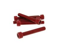 hexagon socket screw set - anodized aluminum red - 6 pcs - M8x50 - styling