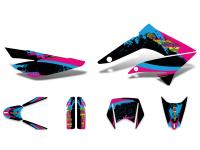 decal set black-pink-blue matt for new products