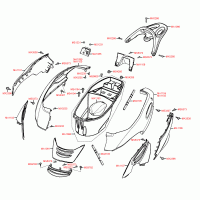 F12 rear body parts & under seat storage / helmet compartment