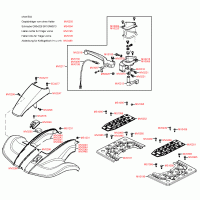 F05 front fairing / body parts, throttle lever, footboard