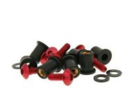 hexagon socket screw set incl. nuts M5x16 aluminum red - 8 pcs each - fairing styling