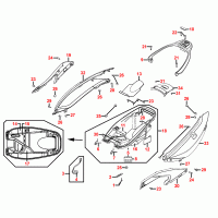 F12 under seat storage / helmet compartment & rear body parts