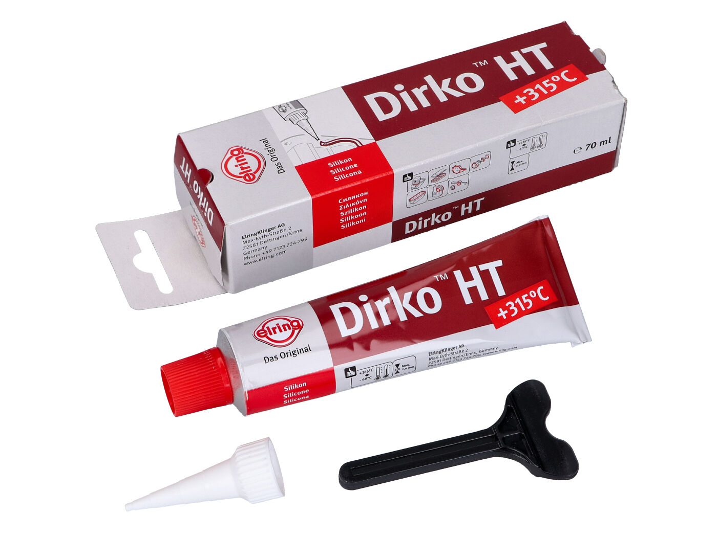 Quality Tube of DIRKO HT RED SEALANT Silicone 70 ML Compatible with STHL MS 029 290 200 390 192 193 